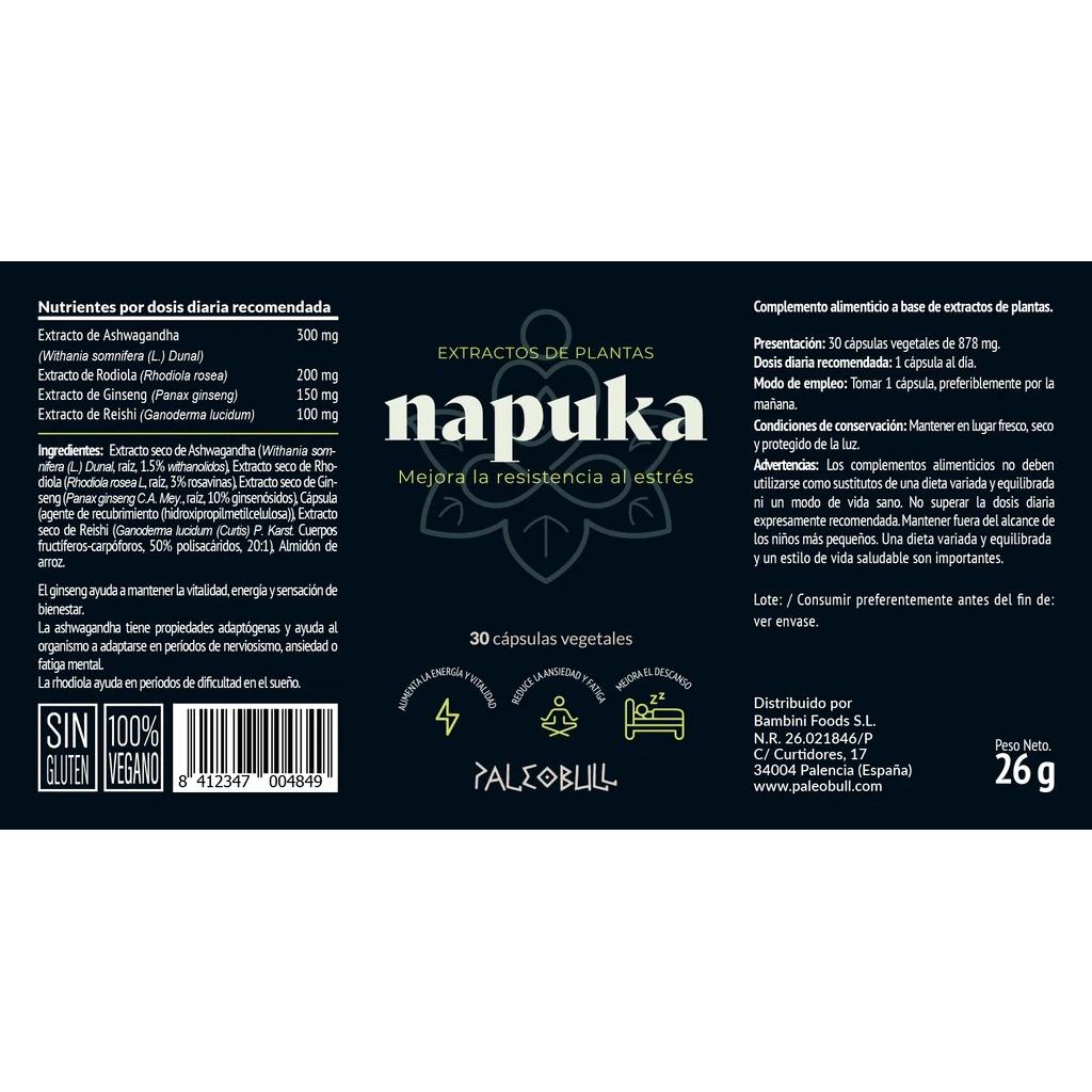 Napuka Adaptogens Mix Paleobull 30 cápsulas Napuka 30 cápsulas