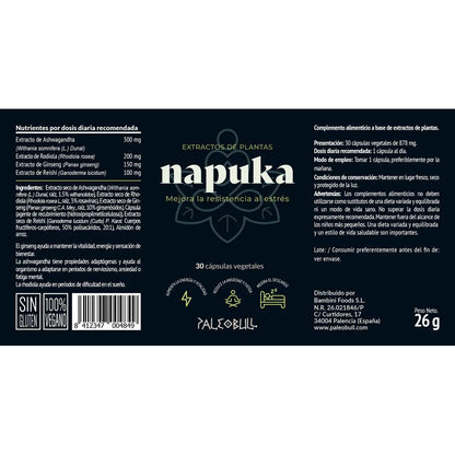 Napuka Adaptogens Mix Paleobull 30 cápsulas Napuka 30 cápsulas