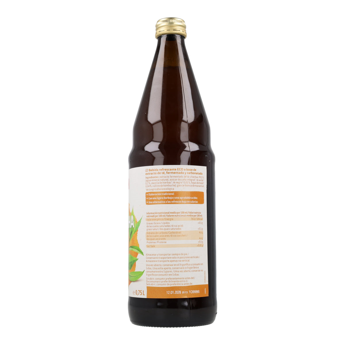 Kombucha Orgânico Original Voelkel 750 ml