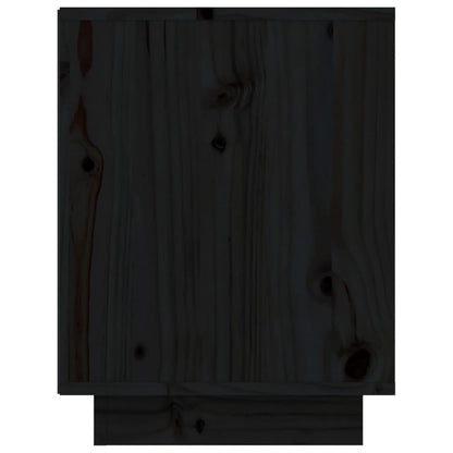 Armario Zapatero De Madera Maciza De Pino Negro 60x34x45 Cm / Vetonek_3