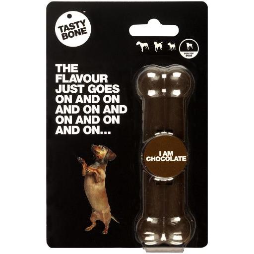 Brinquedo de mastigar para cães Tasty Bone com sabor a chocolate