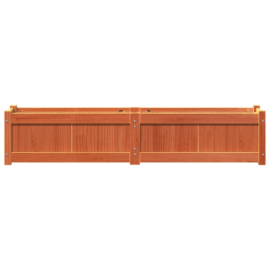 Jardineras De Exterior 2 Uds Madera Maciza De Pino Marrón Cera_5