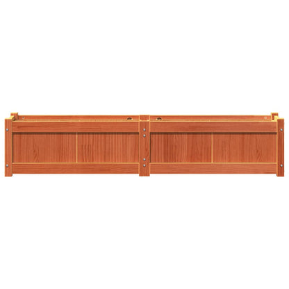 Jardineras De Exterior 2 Uds Madera Maciza De Pino Marrón Cera_5