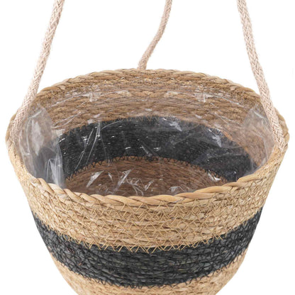 Hanging Plant Pot 3 Uds. Natural Y Negro Ø26 X 19 Cm_5