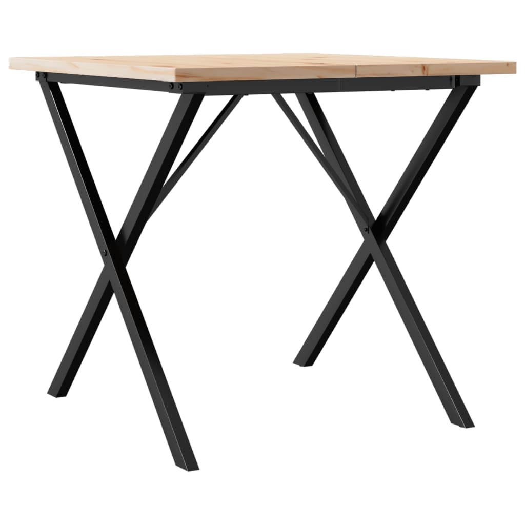Mesa De Comedor Marco X Madera Maciza Pino Y Acero 80x80x75,5cm_4