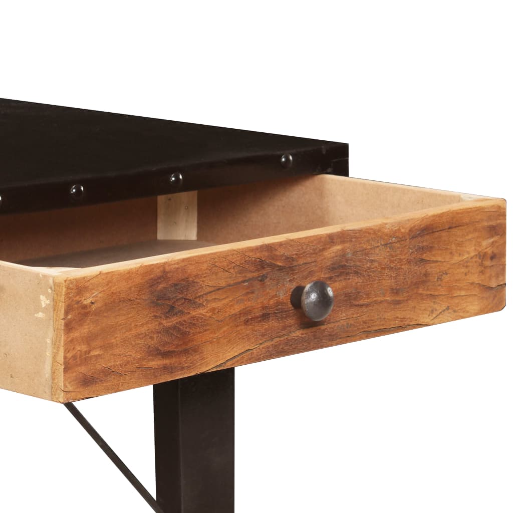Mesa Consola De Madera Maciza Reciclada 118x35x76 Cm_4