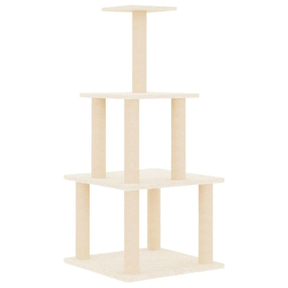 Vidaxl Rascador Para Gatos Con Postes De Sisal Color Crema 111 Cm_0