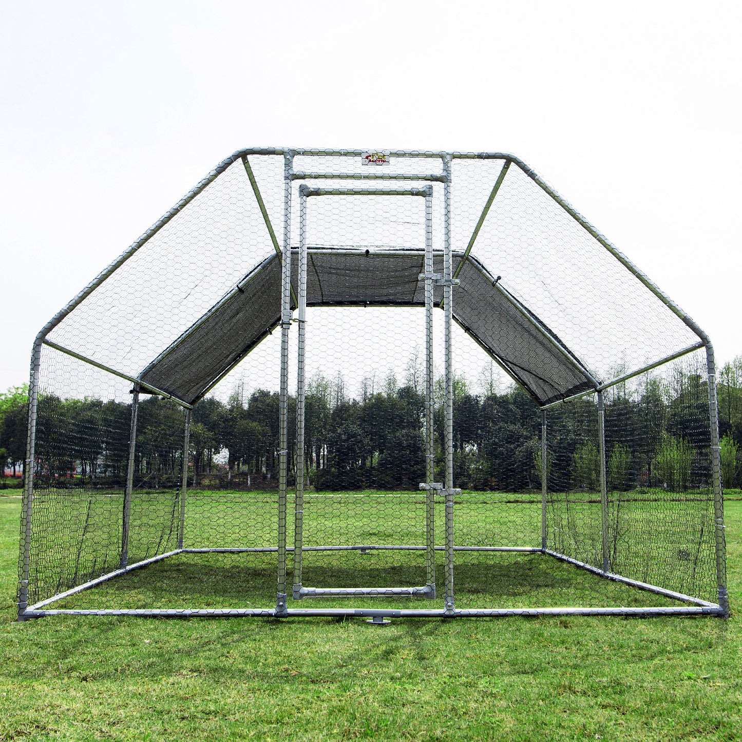 Pawhut Gallinero De Exterior 2,8x3,8x1,95m Estructura De Metal Galvanizado Tela_3