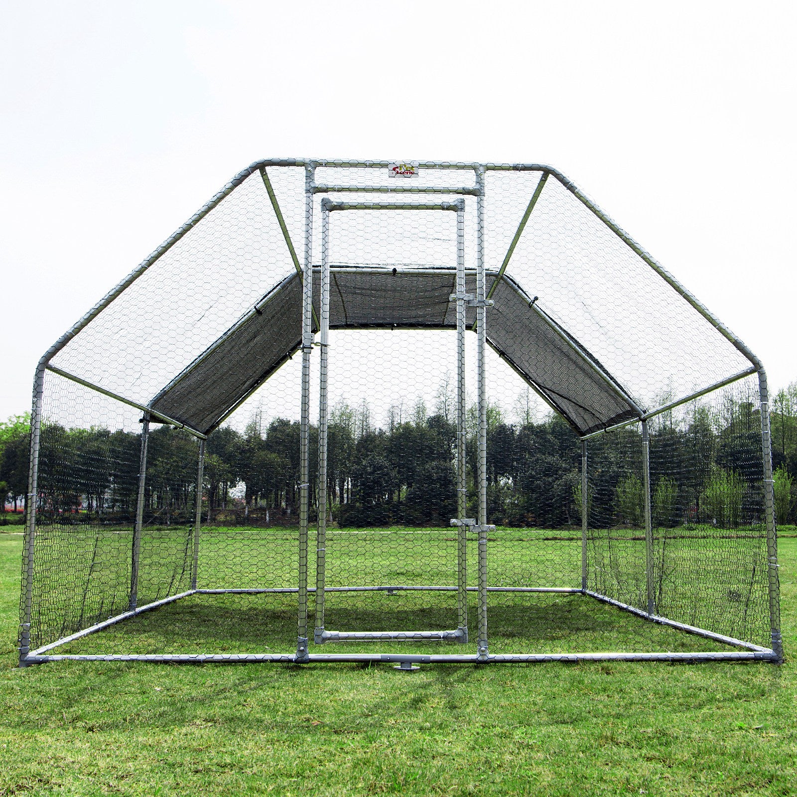 Pawhut Gallinero De Exterior 2,8x3,8x1,95m Estructura De Metal Galvanizado Tela_3