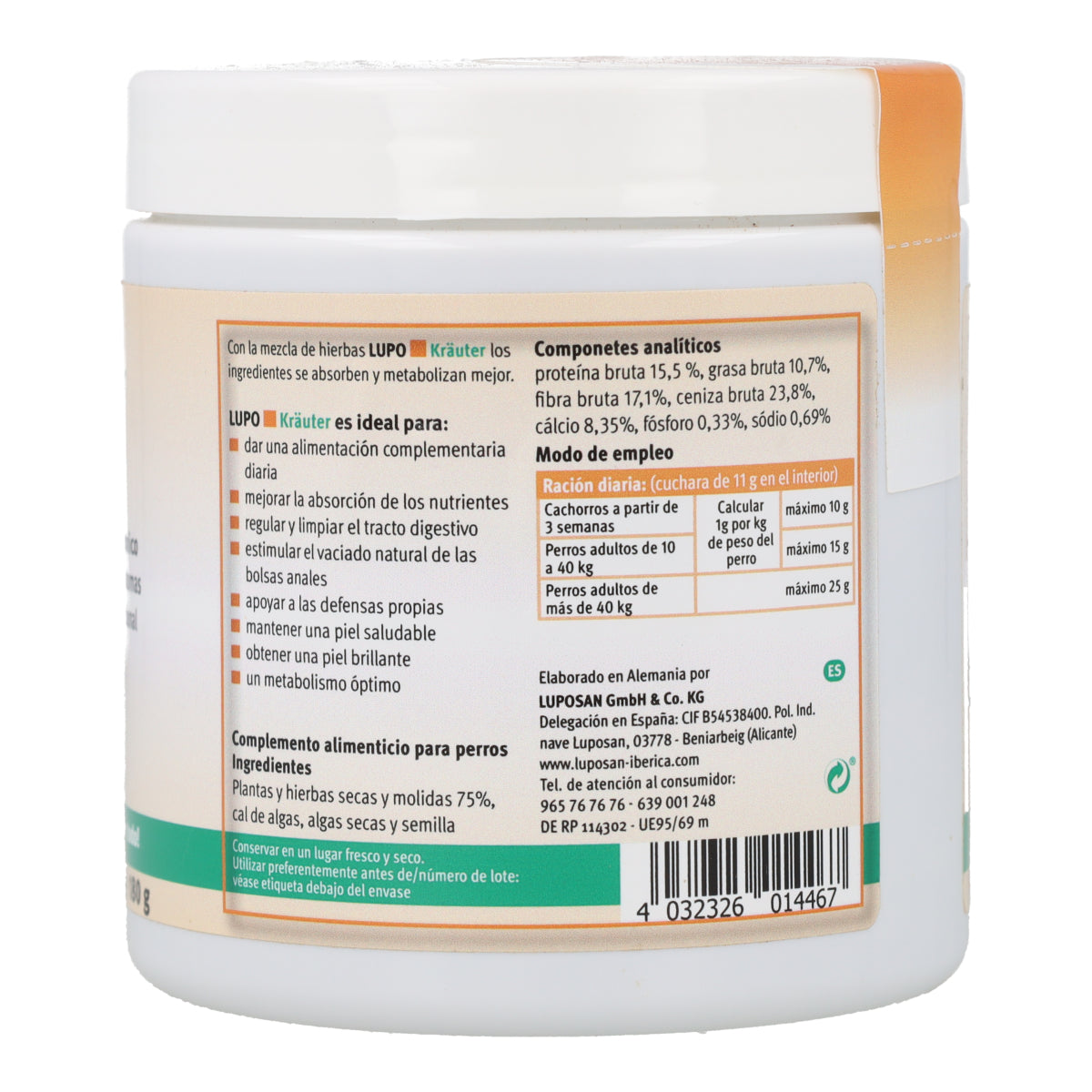 Lupo Kräuter Multivitamínico 100% Natural en Pellet para Perros Pellet 180 g