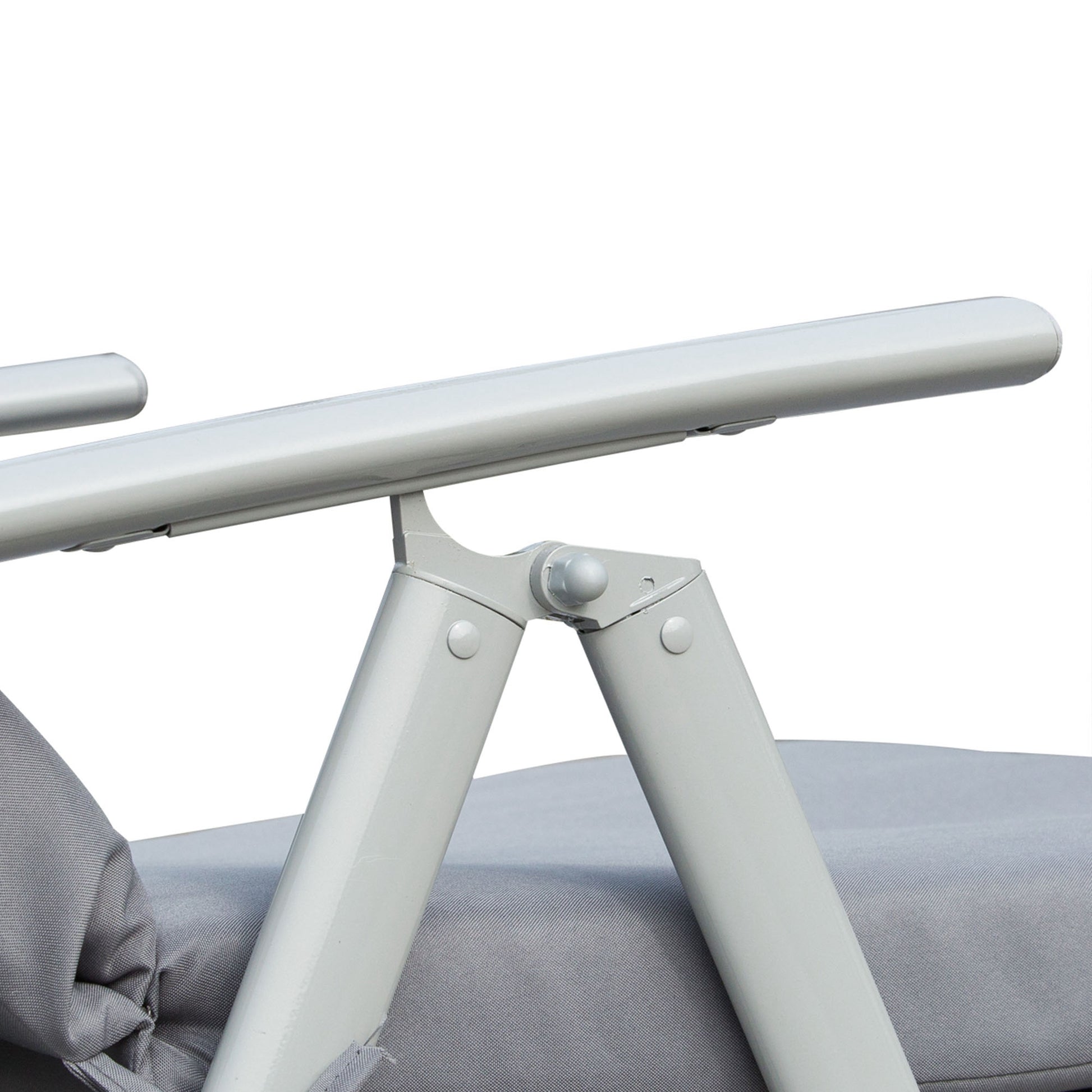 Outsunny Tumbona Plegable De Jardín Con Respaldo Ajustable En 7 Posiciones Gris_4