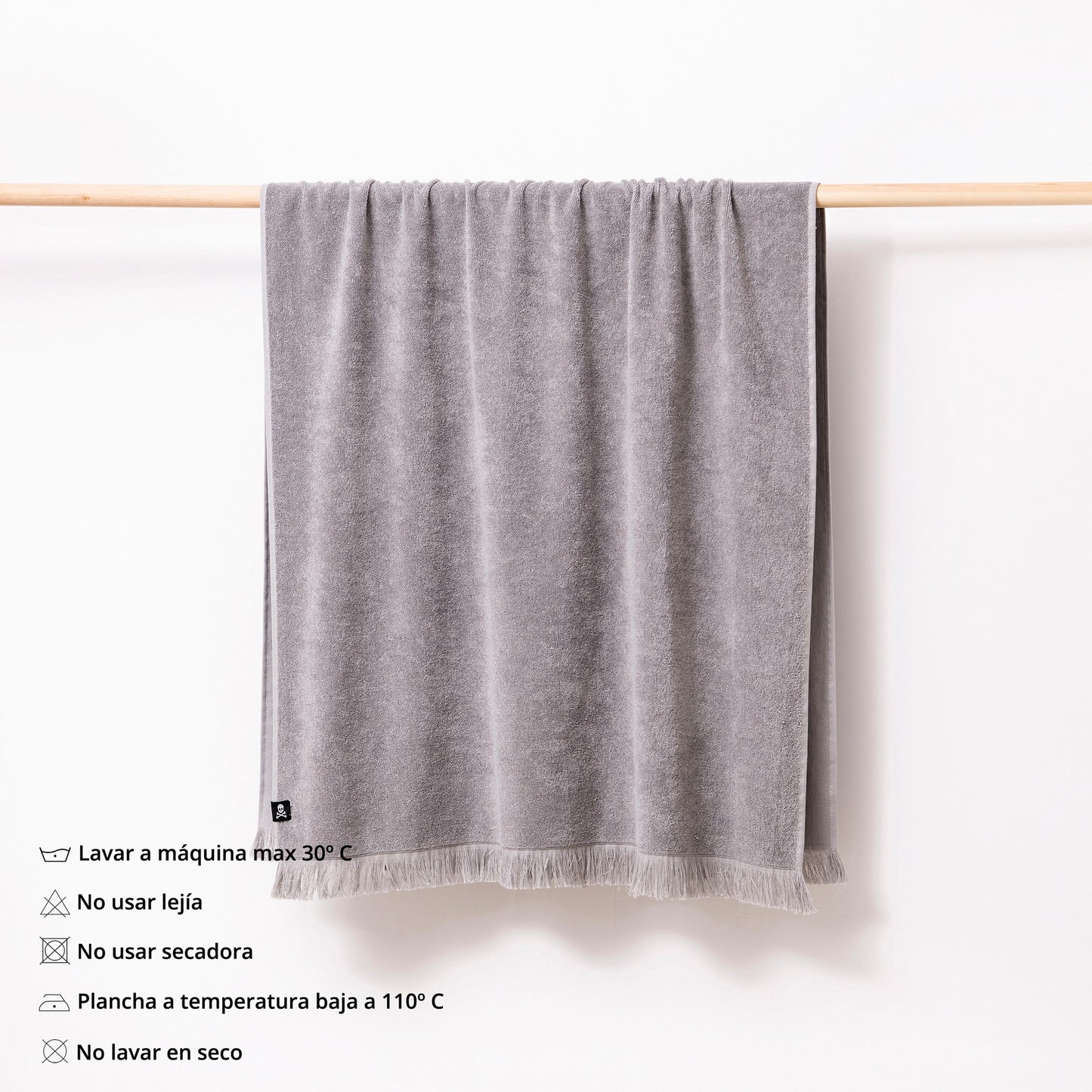 Toalla Hamman 80x165cm 100%algodón 380gsm Gris Claro Scalpers Home_3