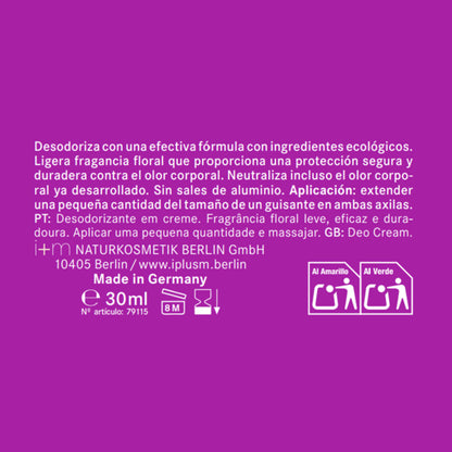 Desodorante en crema Floral 24 horas I+M 30ml