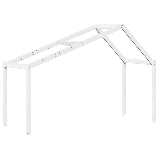 Techo De Cama Infantil Madera Maciza Blanco 213x85,5x144,5 Cm_0