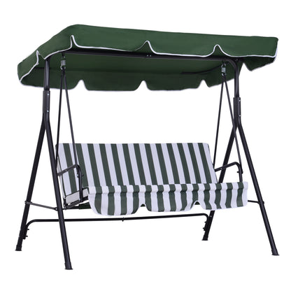 Outsunny Columpio De Jardín De 3 Plazas Con Techo Ajustable Acero 172x110x153 Cm_0