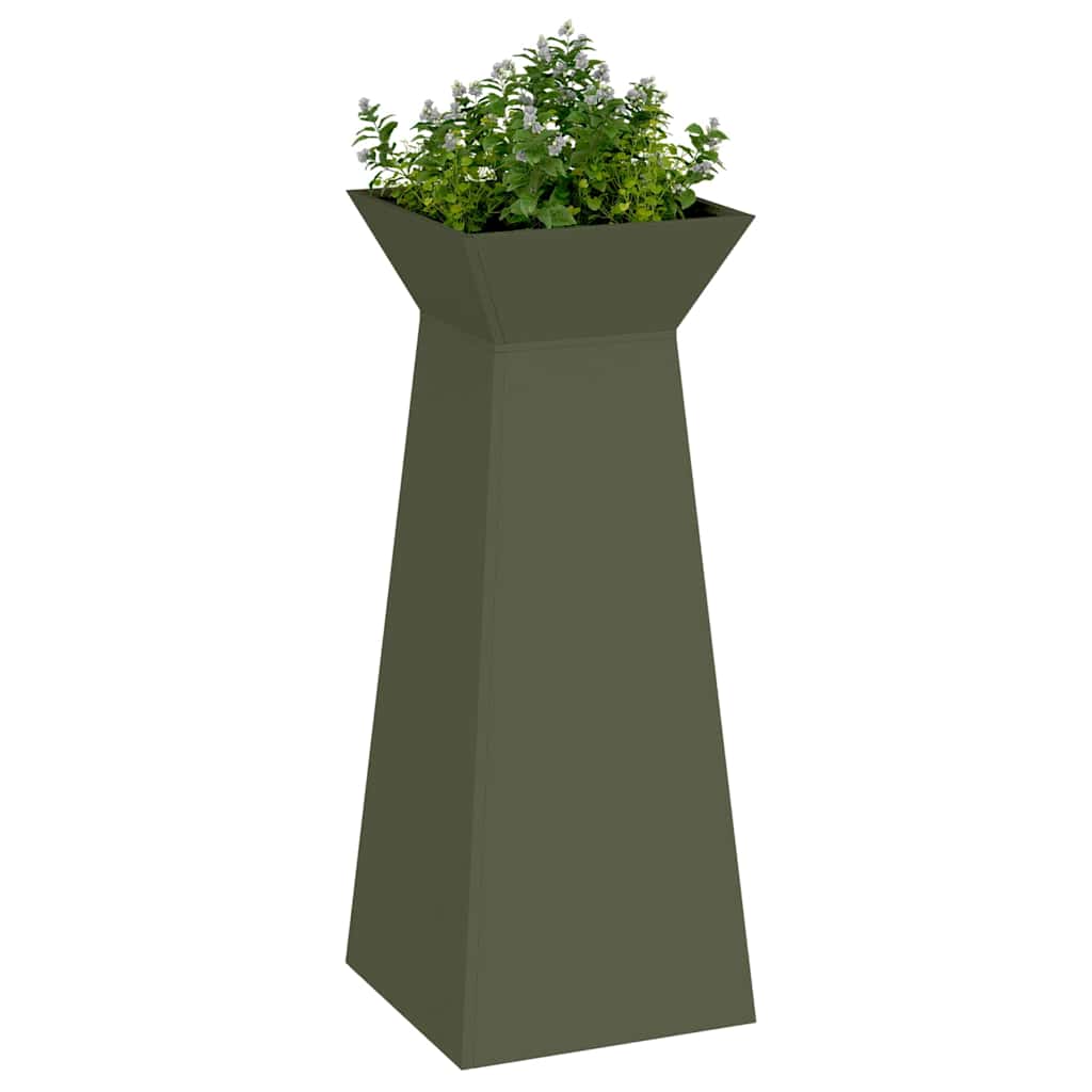 Maceta Pilar 2 Uds. Verde Oliva 40 X 40 X 100 Cm_2
