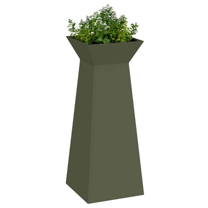 Maceta Pilar 2 Uds. Verde Oliva 40 X 40 X 100 Cm_2
