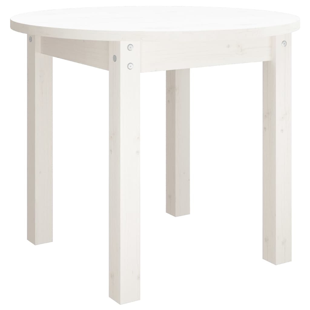 Mesa De Centro De Madera Maciza De Pino Blanco Ø 55x45 Cm_0