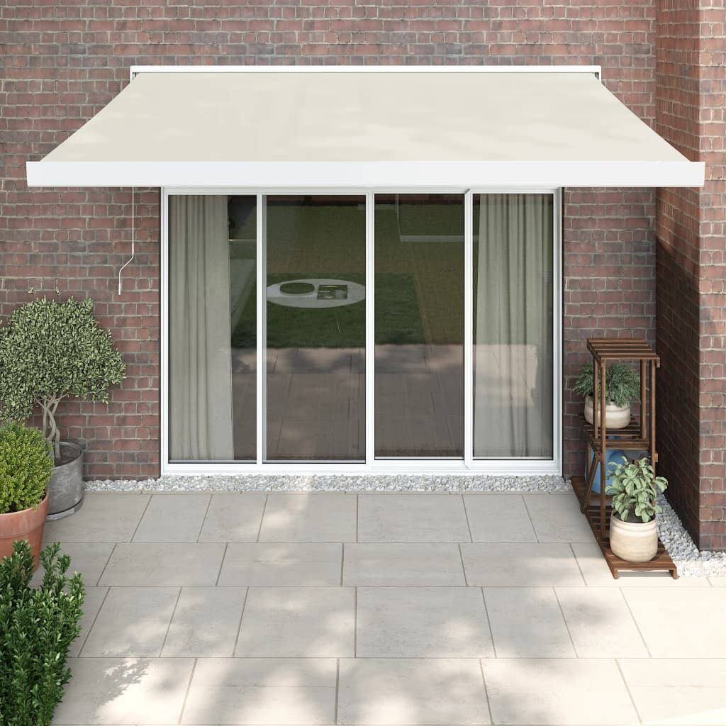 Vidaxl Toldo Retráctil Aluminio Y Tela Color Crema 3x2,5 M_1