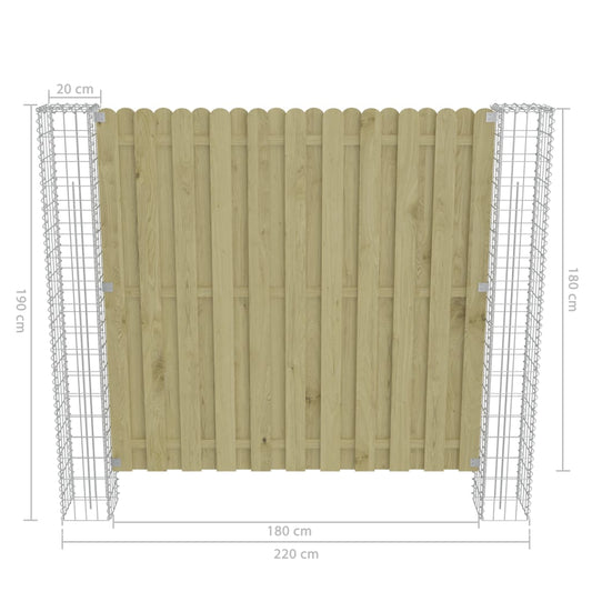 Postes De Gaviones Jardín 2 Uds Acero Galvanizado 20x20x190 Cm / Vetonek_0