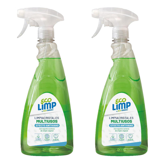Embalagem de 2 sprays de limpeza de vidro Mimidu ECO 750 ml