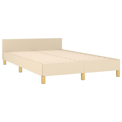 Estructura De Cama Con Cabecero De Tela Color Crema 120x200 Cm / Vetonek_2