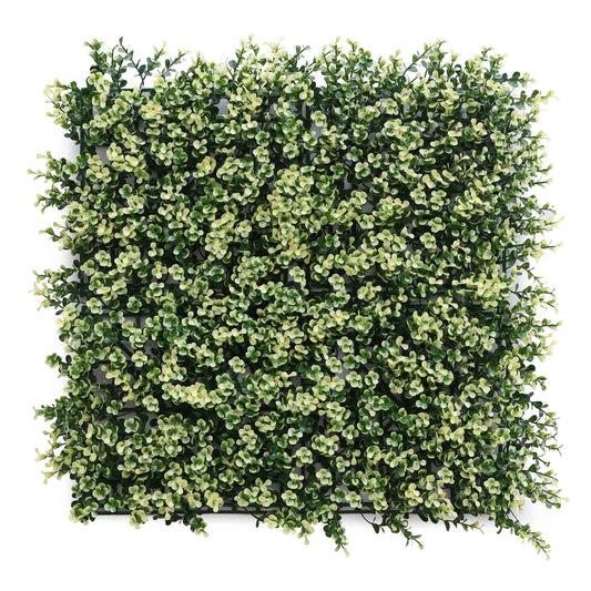 Jardín Vertical Artificial 100x100cm Well Home Hojas Verdes Y Blancas Naturales_0