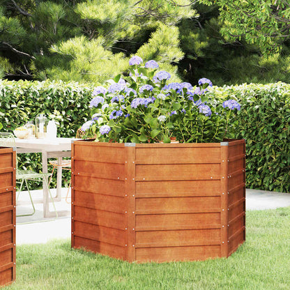 Arriate Oxidado De Acero Corten 129x129x77 Cm_1