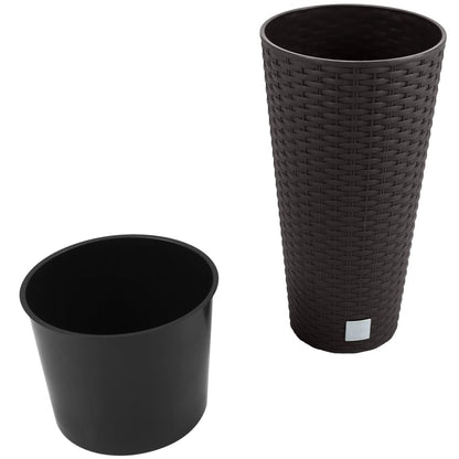 Maceta Alta Mod. Rato Ar 300. 30x57 Cm. Chocolate