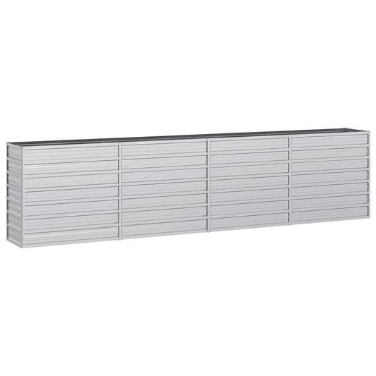 Arriate De Acero Galvanizado Plateado 320x40x77 Cm_0