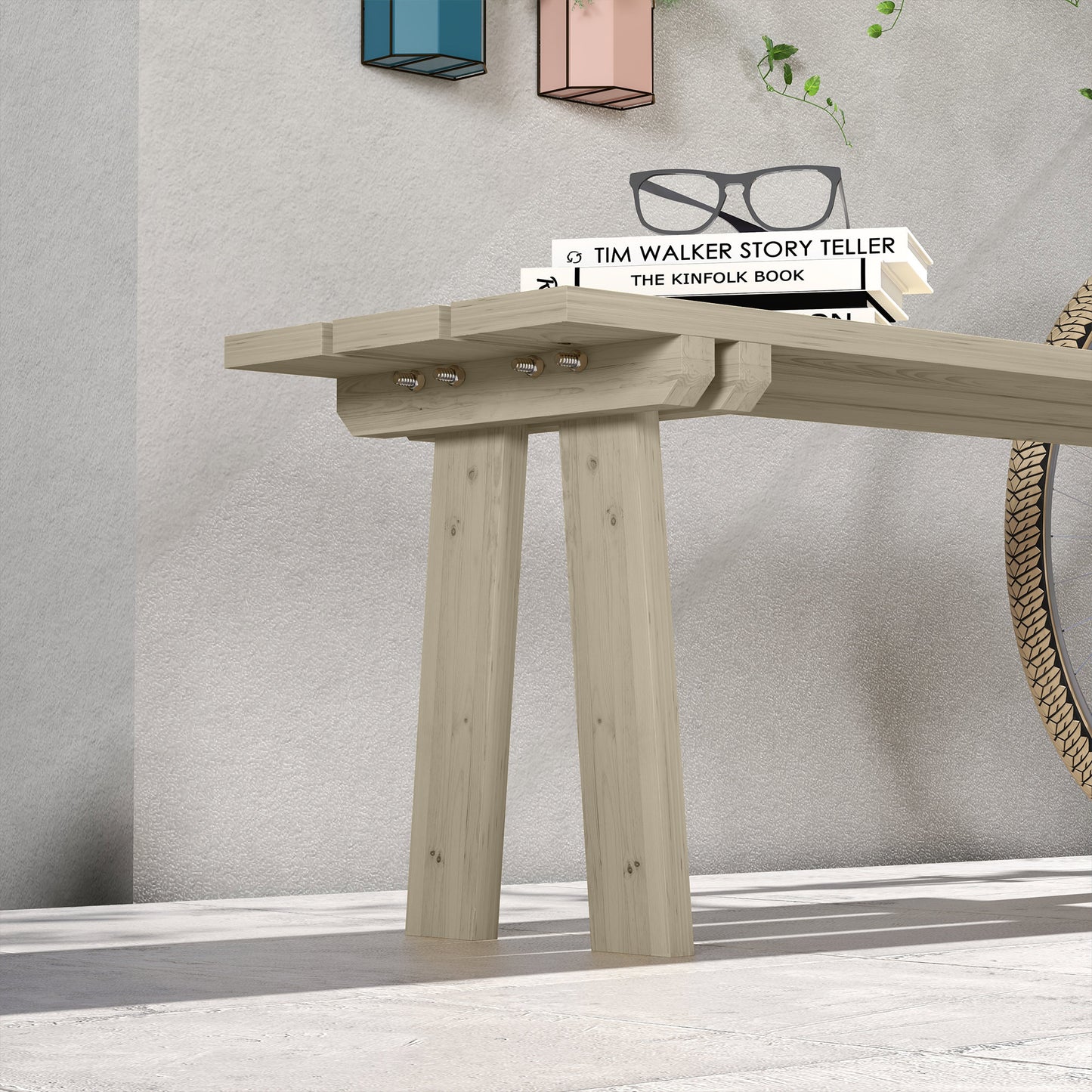 Outsunny Banco De Madera De 2 Plazas Carga 220 Kg 130x38x45 Cm Natural_3