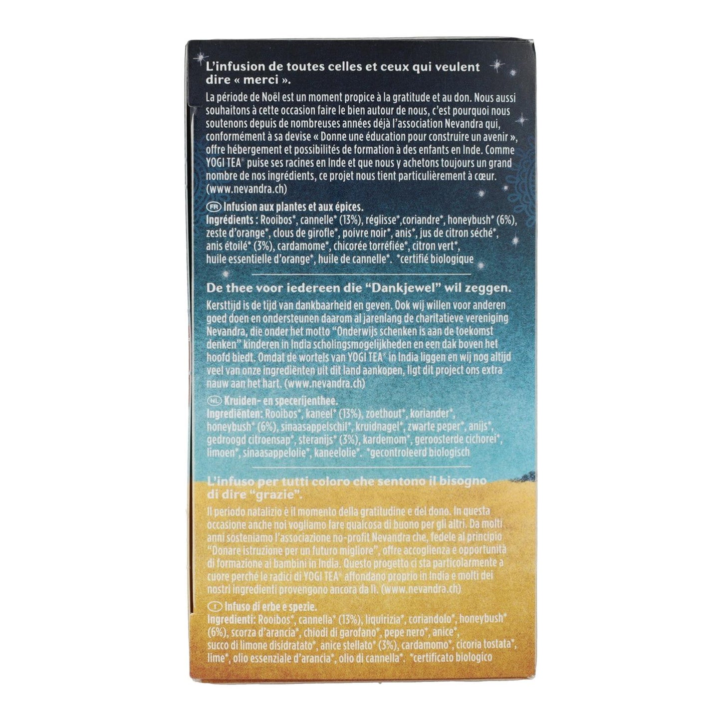 Yogi Tea BIO Chá de Natal 17 saquetas
