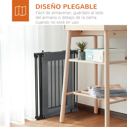 Pawhut Barrera De Seguridad Para Perros Plegable De 3 Piezas 203x74 Cm Negro_3