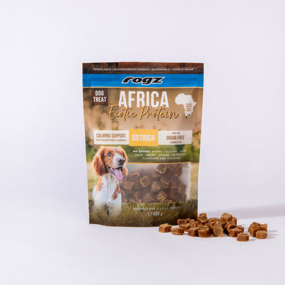 Rogz Snack Calmante Para Perros De Avestruz 6x100g Sin Cereales_1
