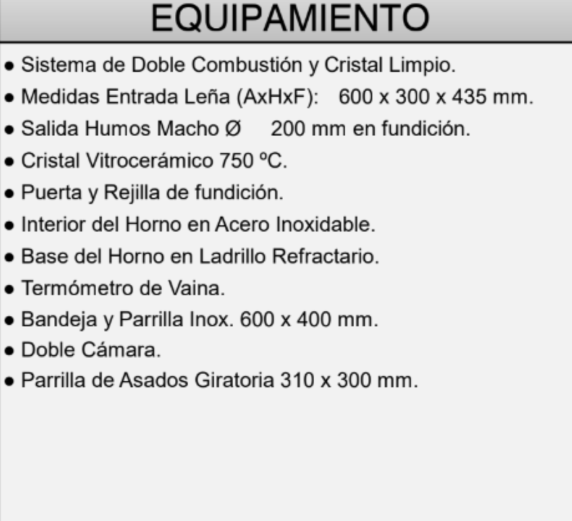 BRICOSOL Horno Leña FM - Interior Vermiculita - Modelo HL-200_1