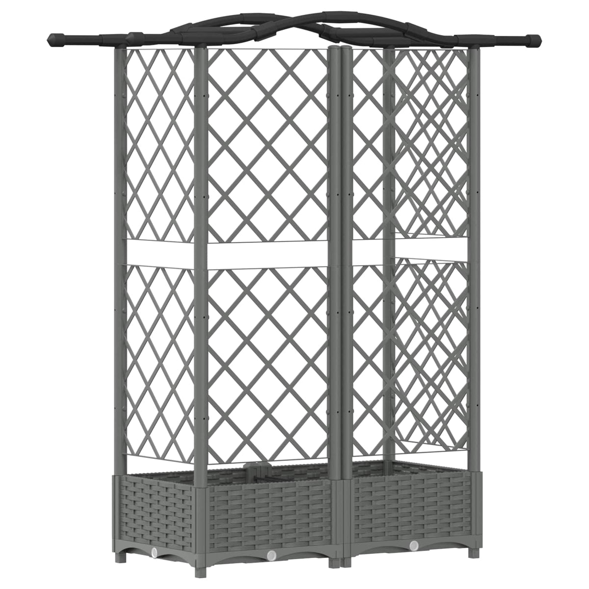 Cama Elevada Con Trellis Y Techo Gris Claro 124 X 40 X 123 Cm_4
