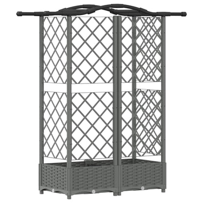 Cama Elevada Con Trellis Y Techo Gris Claro 124 X 40 X 123 Cm_4