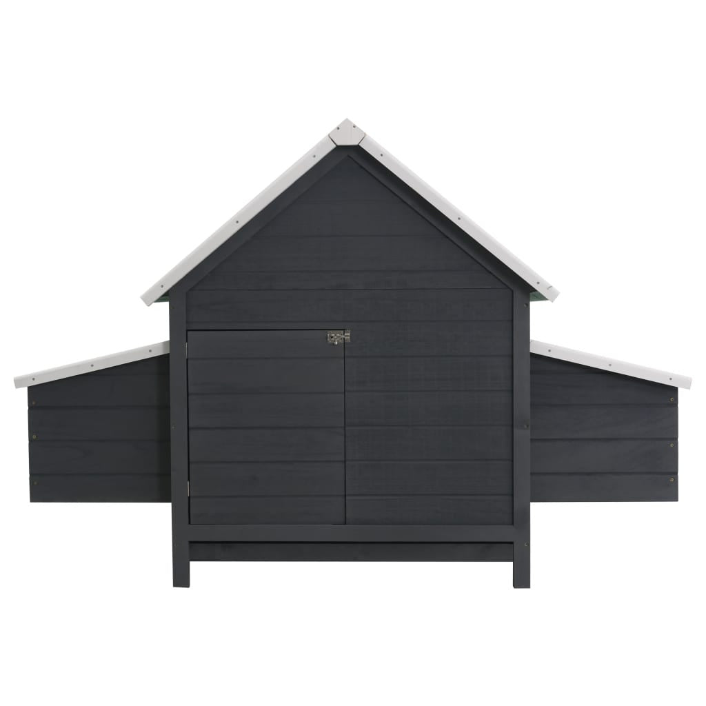 Vidaxl Gallinero De Madera Gris 157x97x110 Cm_3
