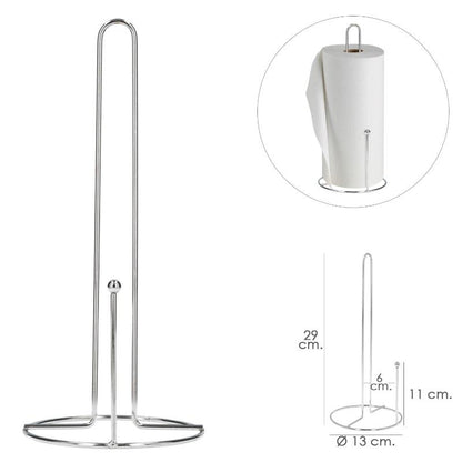 Portarrollos Papel Cocina Vertical, Cromado, 13x29 Cm.
