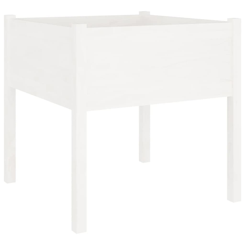 Jardinera De Madera Maciza De Pino Blanca 70x70x70 Cm_0