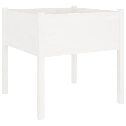 Jardineras 2 Uds Madera Maciza De Pino Blanco 70x70x70 Cm_3