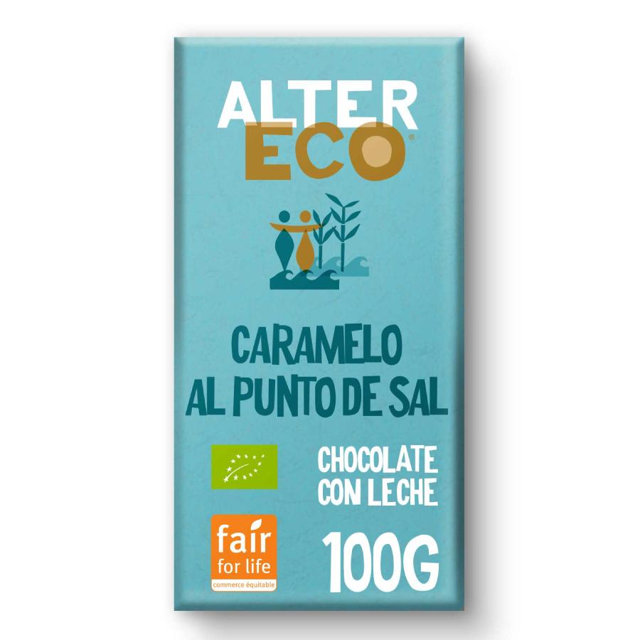 Chocolate de Leite Altereco Biológico com Caramelo Salgado 100g