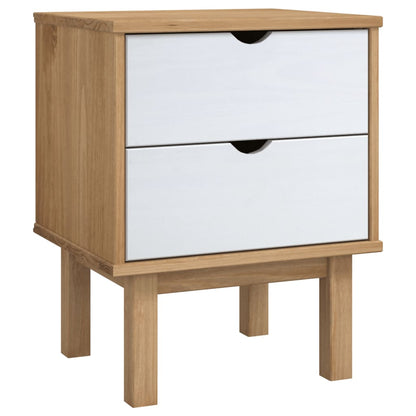 Mesita De Noche Otta Madera De Pino Marrón Y Blanco 45x39x57 Cm_0
