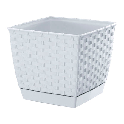 Maceta Ratolla Square 3,8l., Dimensiones (mm) 190x190x159, Color Blanco_0