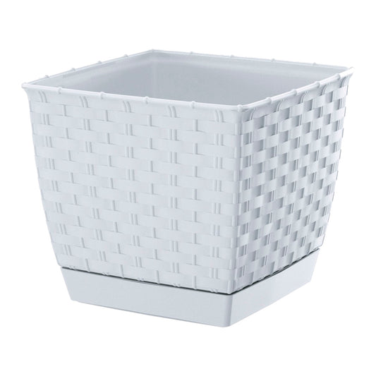 Maceta Ratolla Square 3,8l., Dimensiones (mm) 190x190x159, Color Blanco_0