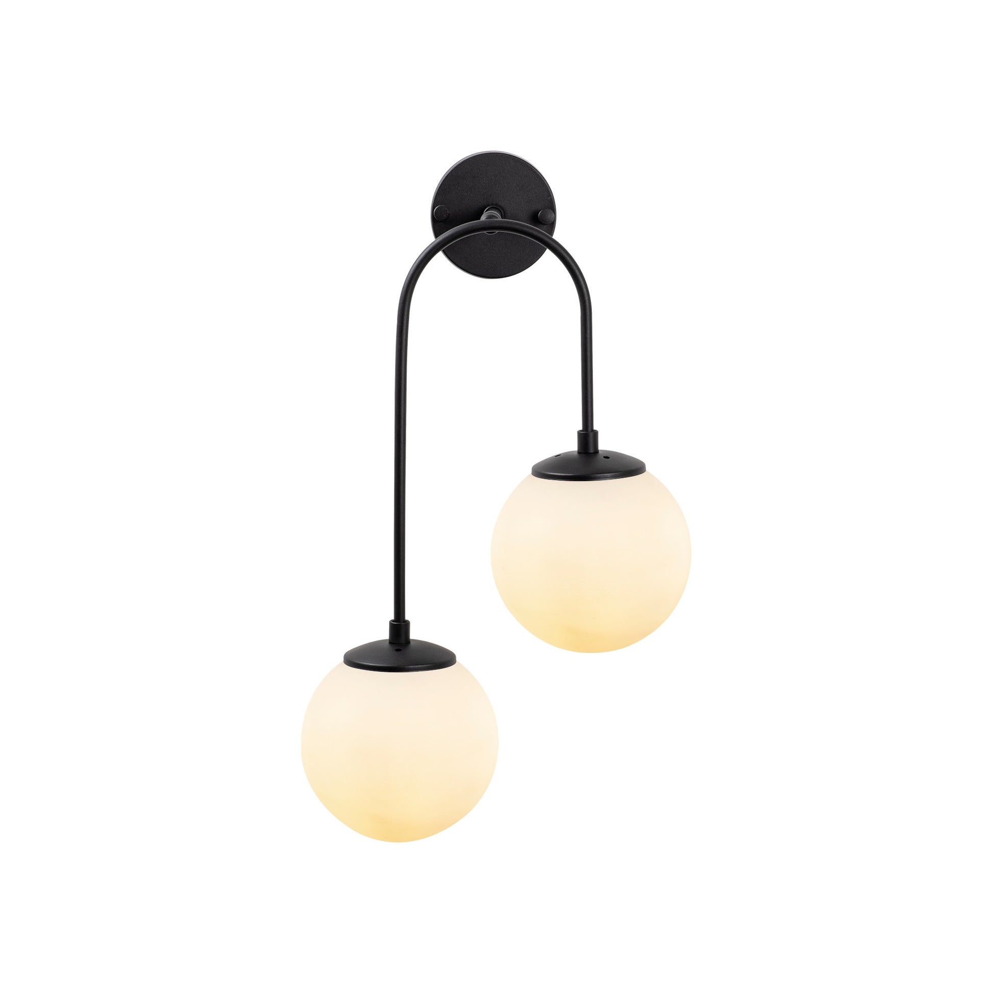 Aplique De Pared Pantalla Blanca, Metal , Negro, 30x24x55, Casquillo 2 X E14 Max 15 W_2