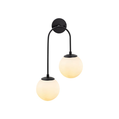 Aplique De Pared Pantalla Blanca, Metal , Negro, 30x24x55, Casquillo 2 X E14 Max 15 W_2