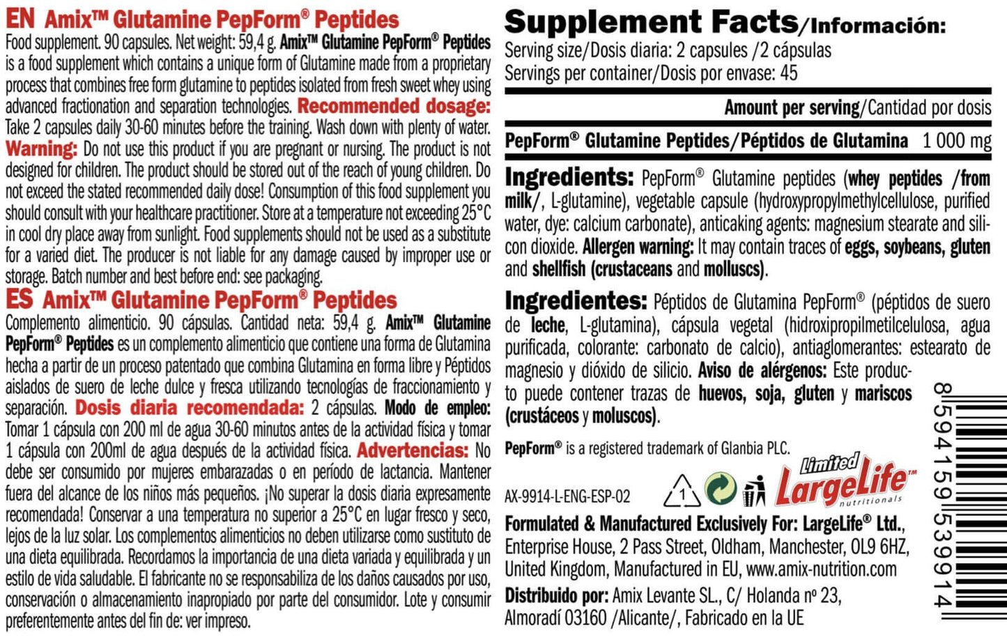 Péptidos De Glutamina Pepform - 90 Cápsulas - Glutamina - Amix Nutrition_5