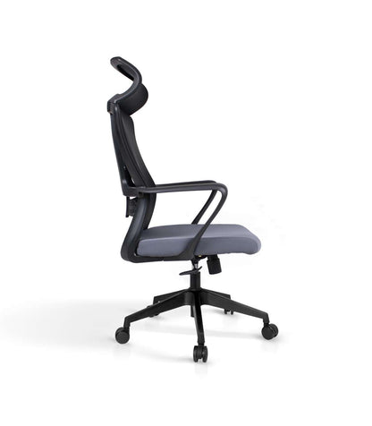 Silla Despacho Giratoria Elevable Con Reposacabezas Acabado Negro/gris, 63cm(ancho) 118/12_3