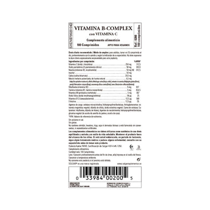 Complexo de vitamina B com vitamina C Solgar 100 comprimidos